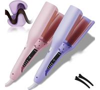Homessencials Hair Styling Tool with Negative Ionic Technology,Homessencials 3D Curling Iron, Anti-Scald Wave Curling Iron, Wide Deep Waves 15s Heats Up Smooth Lasting (2mix)