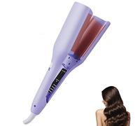 Homessencials Hair Styling Tool with Negative Ionic Technology, Homessencials 3D Curling Iron for Quickly Creating Smooth Waves, 4 Gears Double-Sided Heating, for Travel & Home (Purple)