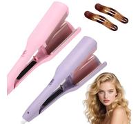 Homessencials Hair Styling Tool with Negative Ionic Technology, Homessencials French Eggs Curling Iron, Anti-Scald, 4 Gears Double-Sided Heating, 1.26in Curling (Mix,2PCS)