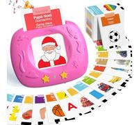 HOMESTEC Cartes Flash parlantes, Jeu éducatif Audible pour Enfants de 2 à 6 Ans, 216 Feuilles, 432 Mots en Espagnol, Thème Spatial Jouet Montessori (Rose-216)