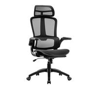 HOMESTOOL Chaise de Bureau Ergonomique Fauteuil Bureau avec Soutien Lombaire Adaptatif, Siege Bureau en Maille Carbone Chaise Ordinateur à Hauteur Assise Siège Cascade Capacité de 150kg