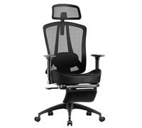 HOMESTOOL Fauteuil de Bureau Ergonomique Chaise Bureau avec 2-Axe Soutien Lombaire Réglables, Siège Bureau en Maille Carbone Fauteuil pour PC à Assise Haute Siege Mémoire Forme Capacité de 150 kg