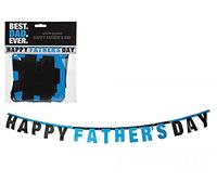 Homestreet Banderole décorative « Happy Father's Day » de 180 cm avec inscription « Best Dad Ever » - Noir et bleu