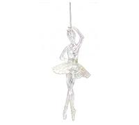 Homestreet Pendentif en acrylique transparent irisé en forme de ballerine à suspendre, décoration de Noël, finition irisée