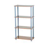 Homestyle Étagère charge lourde 45428 metallique de rangement à 4 tablettes 111 x 29,5 x 60 cm en acier bois 100 kg par niveau