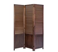 Homestyle4u 1358 - Paravent intérieur 3 pièces en bois marron - Brise-vue