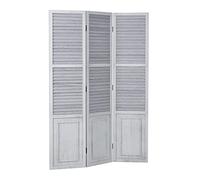 Homestyle4u 1363 Paravent 3 pièces, lattes en bois, gris vintage