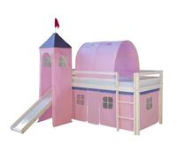 HomeStyle4U - 1496 - Lit avec tour tunnel et rideaux rose