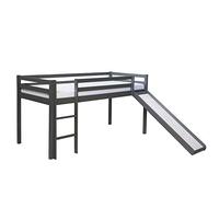 Homestyle4u 1862 Berceau 90 x 200 cm, gris, hochbett avec toboggan, bois de pin