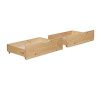Homestyle4u – 2 tiroirs de rangement en bois à roulettes pour lit gigogne – Multicolore G