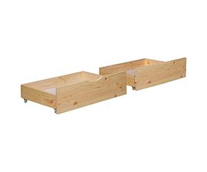 Homestyle4u 2 tiroirs de Rangement en Bois à roulettes pour lit gigogne