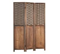 Homestyle4u 2000 Paravent en bois marron 3 pièces aspect rotin