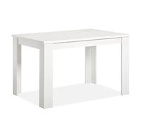 Homestyle4u Table de salle à manger extensible 2181 Bois Blanc 120 x 80 cm