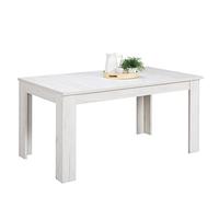 Homestyle4u 2184 Table de salle à manger extensible en bois Blanc 160 x 90 cm