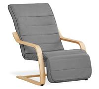 Homestyle4u 2407 - Fauteuil de relaxation, basculant, avec accoudoir, fauteuil de relaxation, fauteuil oscillant, pour le salon - Gris bois