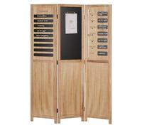 Homestyle4u 2417 Paravent 3 pièces en bois marron