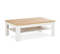 Homestyle4u 2498 Table basse moderne en bois Style maison de campagne Blanc 110 x 70 cm