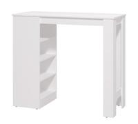 Homestyle4u Table 2530 en bois de chêne blanc avec étagère 120 x 50 cm