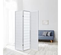 Homestyle4u 260 - Paravent intérieur en 3 parties - En bois - Blanc - En papier de riz - Hauteur : 175 cm