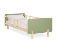Homestyle4u 2605 - Lit pour enfant - 90 x 200 cm - Avec protection anti-chute et sommier à lattes - En bois massif naturel - Vert