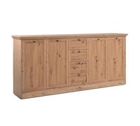 Homestyle4u 2750 Commode style maison de campagne avec tiroirs en bois de chêne 200 cm de large