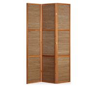 Homestyle4u 3 pan Diviseur de pièce paravent Taille spéciale 2 m de Hauteur - Bois diviseur Shoji avec du Bambou en Brun Clair