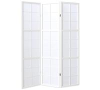 Homestyle4u 437, 3 pan Diviseur de pièce écran Pliant - Bois partition Shoji en Papier de Riz Blanc Blanc