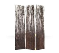 Homestyle4u 974 Paravent 3 pièces en osier marron