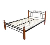 Homestyle4u Design Lit en métal Bett Lit Double 160 x 200 avec Sommier Cadre de lit Métal