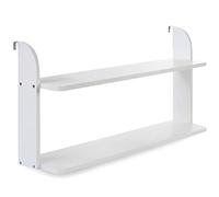 Homestyle4u Etagère Double Suspendue Blanche en Bois 83cm à Fixer à Un lit
