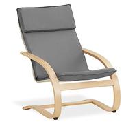 Homestyle4u Fauteuil de relaxation 2405 avec accoudoirs Gris
