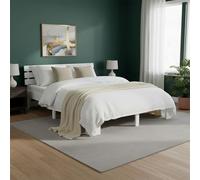 Homestyle4u Lit 180 x 200 cm avec sommier à lattes et 2 matelas 90 x 200 cm - En bois de pin massif - Blanc - Chambre à coucher - 3209