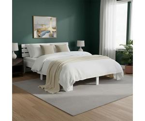 Homestyle4u Lit 180 x 200 cm avec sommier à lattes et 2 matelas 90 x 200 cm - En bois de pin massif - Blanc - Chambre à coucher - 3209
