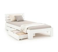 Homestyle4u Lit 90 x 200 cm avec matelas à ressorts, blanc, lit simple
