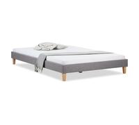 Lit rembourré 160 x 200 cm gris - Lit futon moderne avec sommier à lattes | Lit double minimaliste en tissu