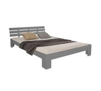 Homestyle4u Lit Double lit futon en Bois 120x200 lit pin Gris Cadre de lit en Bois Massif