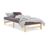 Homestyle4u Lit en bois, 100 x 200 cm, avec sommier à lattes, en bois de pin massif, lit simple
