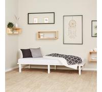 Homestyle4u Lit en bois massif 90 x 200 cm avec matelas - Sommier à lattes - Lit simple - En pin blanc