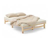 Homestyle4u Lit en palettes 120 x 200 cm avec sommier à lattes, cadre de lit en bois naturel 120 x 200 cm, lit pour adolescent, en pin massif non traité | Article 3132