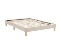 Homestyle4u Lit futon, 140 x 200 cm, avec sommier à lattes, rembourré, beige, article 3232