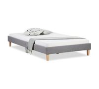 Homestyle4u Lit futon simple 120 x 200 tissu gris sommier à lattes