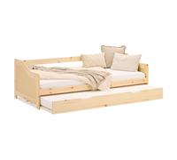 Homestyle4u Lit pour enfant, 90 x 200 cm, avec lit gigogne, en bois de pin naturel, extensible, en bois de pin massif, lit d'appoint, lit d'appoint, lit d'appoint | Article 2929