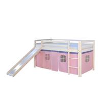 Homestyle4u Lit pour Enfant en pin Naturel Massif, Bois, Rose, Taille Unique