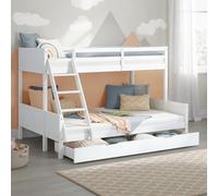 Homestyle4u Lit Superposé 90x200 et 140x200 Blanc