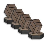Homestyle4u Lot de 20 panneaux muraux hexagonaux - 30 x 26 x 2 cm - Marron - Décoration murale - Traitement acoustique