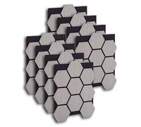 Homestyle4u Lot de 8 panneaux acoustiques en bois 3015 - 76 x 62 cm - Gris - Hexagone - Pour salon - Revêtement mural