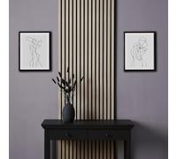 Homestyle4u Panneau acoustique 60 x 120 cm aspect bois chêne naturel 3D, revêtement mural sur feutre, insonorisant