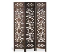Homestyle4u Paravent 3037 - Paravent - 3 pièces - En bois - Marron marocain - 120 x 170 cm - Brise-vue - Autoportant