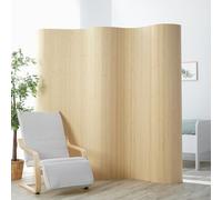Homestyle4u Paravent intérieur Hauteur 200 x 250 cm Beige Bambou Naturel séparateur de pièce à roulettes