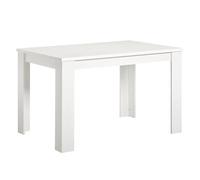 Homestyle4u Table à manger extensible 120 × 80 cm blanche - Table moderne en bois pour salle à manger et cuisine - Extensible jusqu'à 160 cm pour 6 personnes - 3166